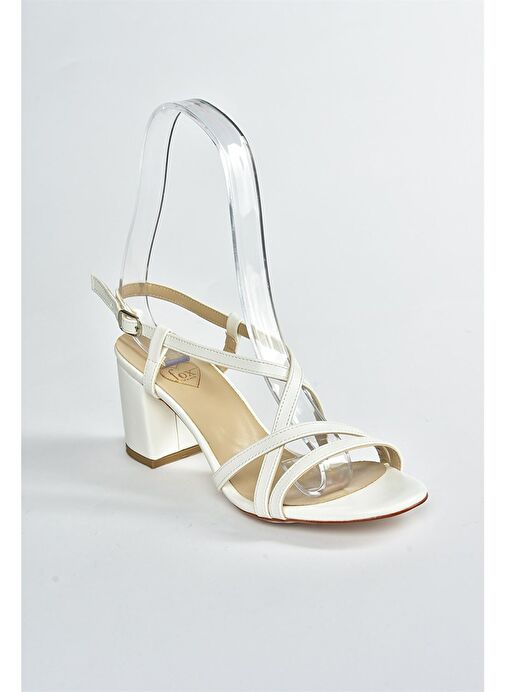 Beyaz Kadın Topuklu Ayakkabı F654028009 - Görsel 5