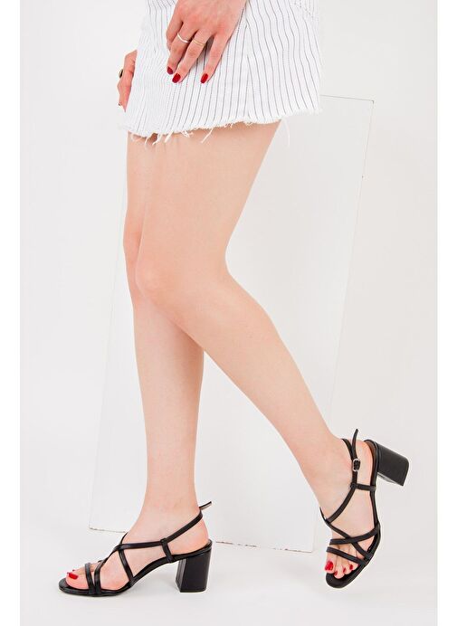 Siyah Kadın Topuklu Ayakkabı F654028009 - Görsel 2