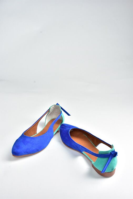 Fox Shoes Mavi-Su Yeşili Kadın Babet 4756 - Görsel 3