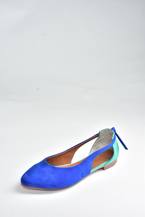 Fox Shoes Mavi-Su Yeşili Kadın Babet 4756 - Görsel 5