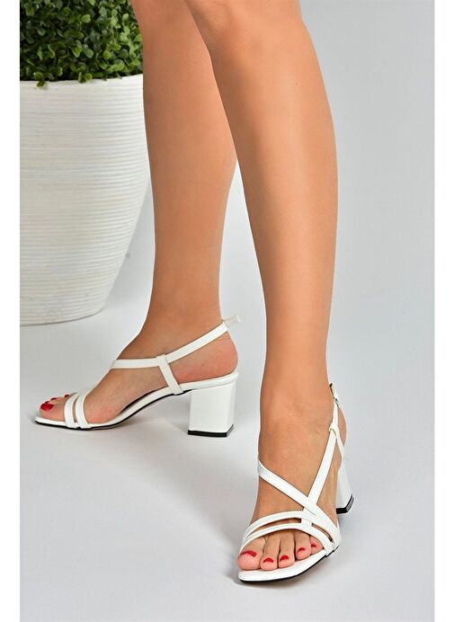 Beyaz Kadın Topuklu Ayakkabı H922741009 - Görsel 5