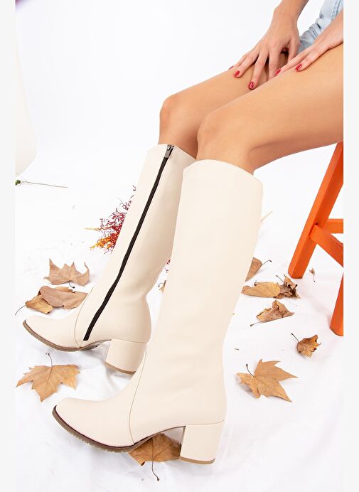 Bej Kadın Çizme A654252709 - Görsel 2