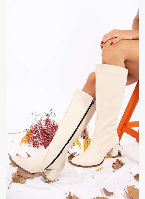 Bej Kadın Çizme A654252709 - Görsel 4