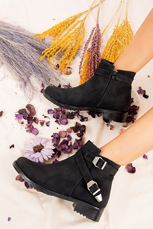 Siyah Baskı Kadın Bot A726193409 - Görsel 2