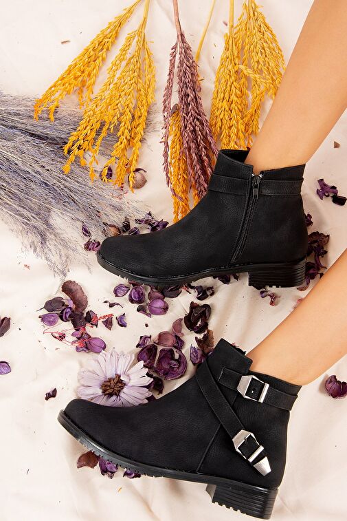 Siyah Baskı Kadın Bot A726193409 - Görsel 3