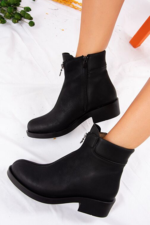 Siyah Kadın Bot J674120309 - Görsel 3