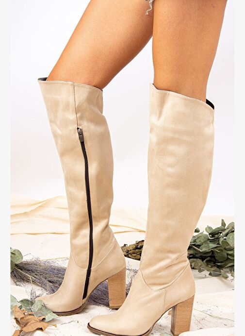 Bej Kadın Çizme A654018002 - Görsel 4