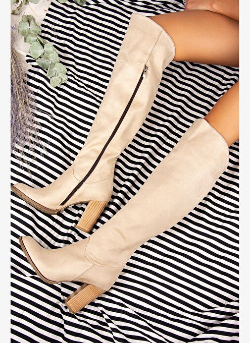 Bej Kadın Çizme A654018002 - Görsel 2