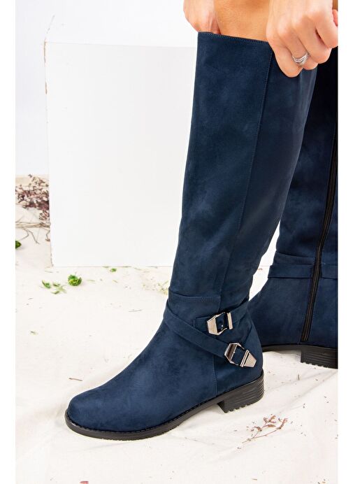 Lacivert Süet Kadın Çizme E726203402 - Görsel 3
