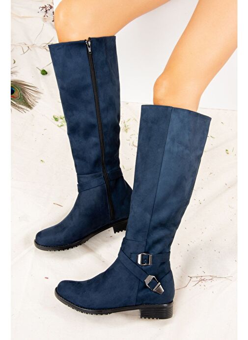Lacivert Süet Kadın Çizme E726203402 - Görsel 4