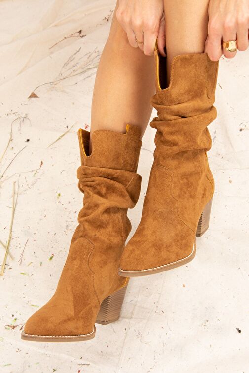 Taba Süet Kadın Bot J404040002 - Görsel 2