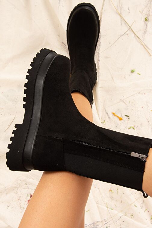 Siyah Süet Kadın Bot J267063102 - Görsel 2