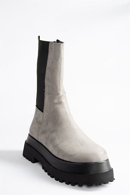 Gri Süet Kadın Bot J267063102 - Görsel 4