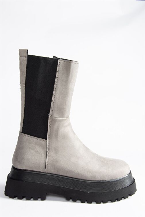 Gri Süet Kadın Bot J267063102 - Görsel 5