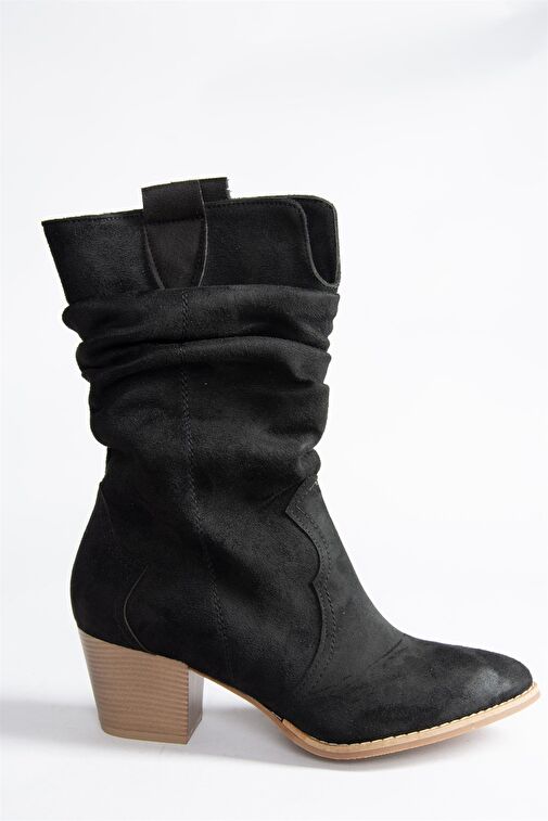 Siyah Süet Kadın Bot J404040002 - Görsel 6