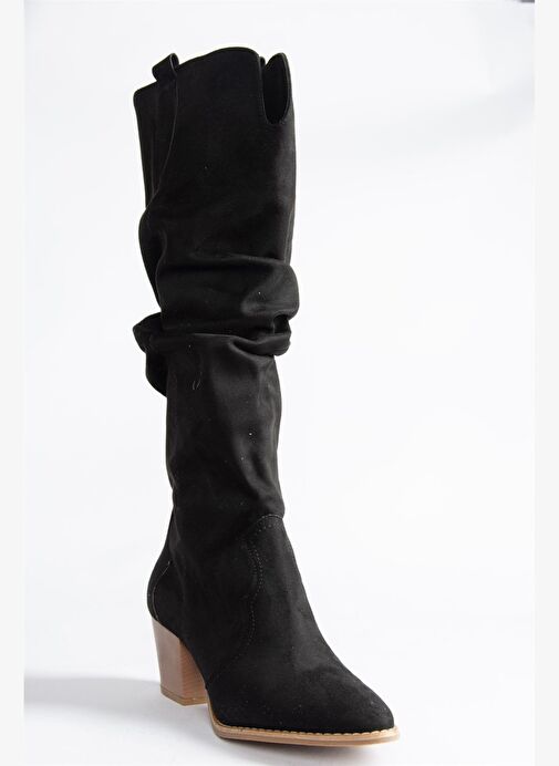 Siyah Süet Kadın Çizme J404040102 - Görsel 6