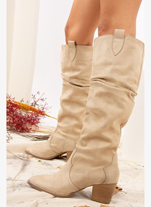 Vizon Süet Kadın Çizme J404040102 - Görsel 3