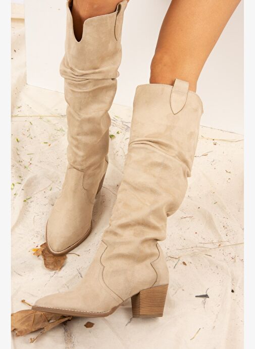 Vizon Süet Kadın Çizme J404040102 - Görsel 5