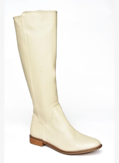 Bej Suni Deri Kadın Çizme J654065609 - Görsel 7