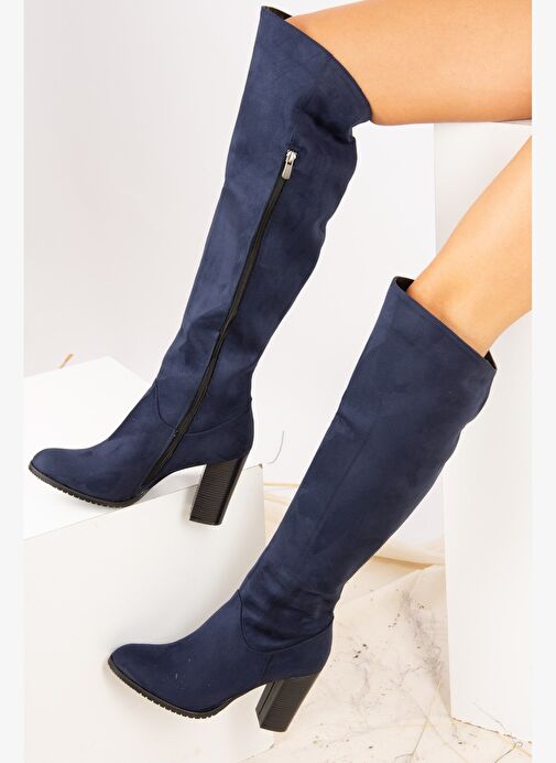 Lacivert Süet Kadın Çizme A654018002 - Görsel 2