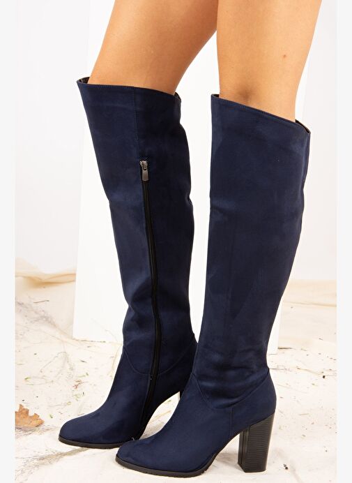 Lacivert Süet Kadın Çizme A654018002 - Görsel 3