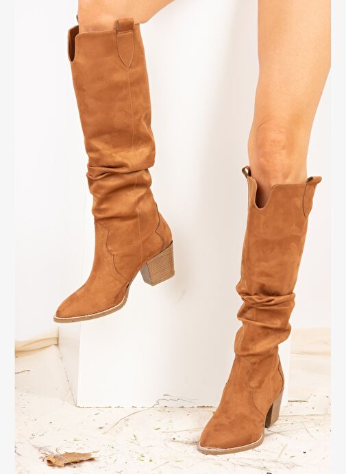 Taba Süet Kadın Çizme J404040102 - Görsel 3