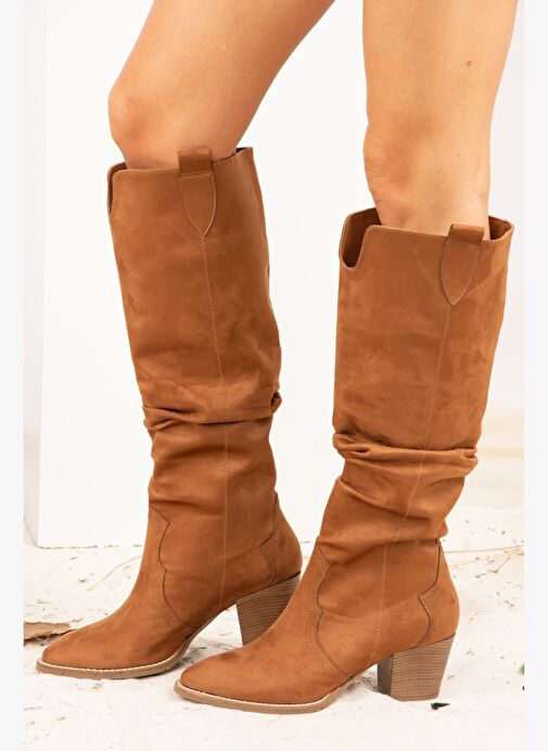 Taba Süet Kadın Çizme J404040102 - Görsel 6