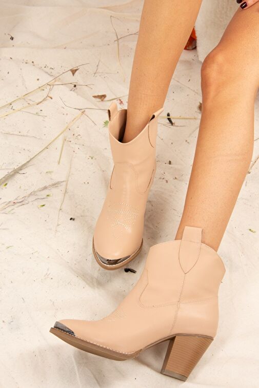 Ten Suni Deri Kadın Bot J404030009 - Görsel 4