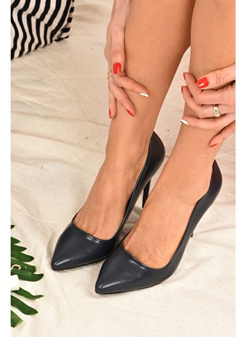 Lacivert Kadın Topuklu Ayakkabı 8922151909 - Görsel 3