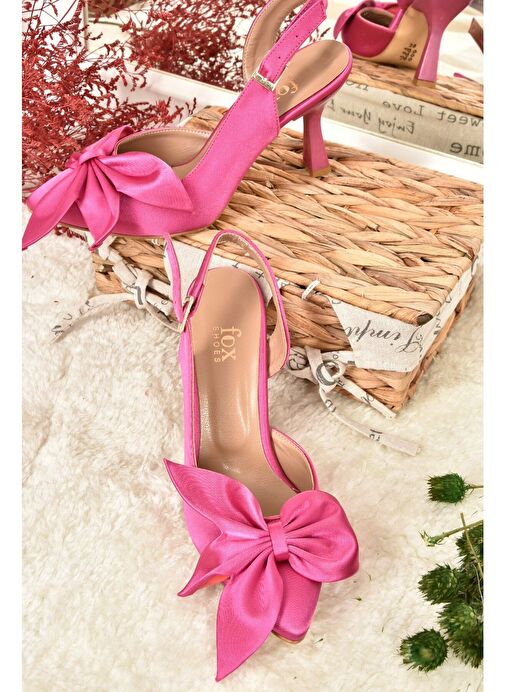 Fuşya Saten Kumaş Kadın Topuklu Ayakkabı K922164804 - Görsel 7