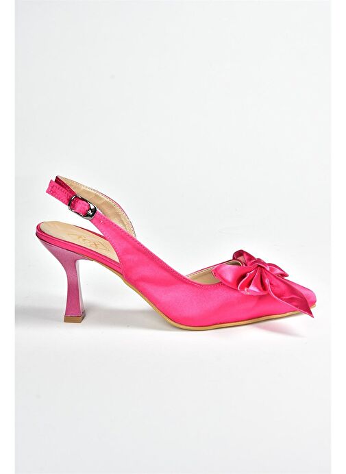 Fuşya Saten Kumaş Kadın Topuklu Ayakkabı K922164804 - Görsel 8