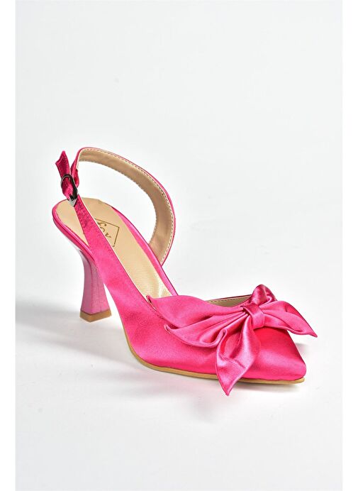 Fuşya Saten Kumaş Kadın Topuklu Ayakkabı K922164804 - Görsel 9
