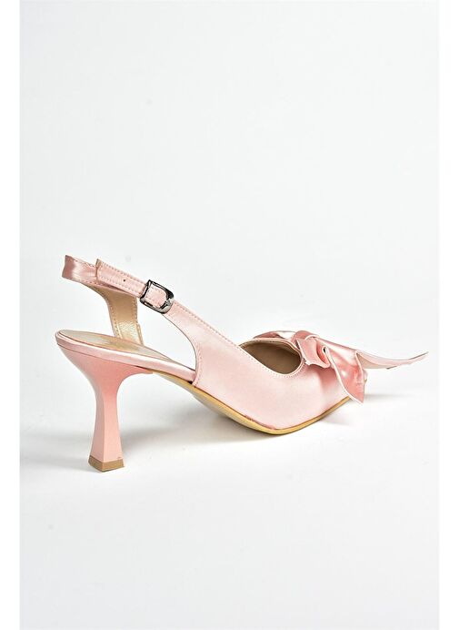 Pudra Saten Kumaş Kadın Topuklu Ayakkabı K922164804 - Görsel 9