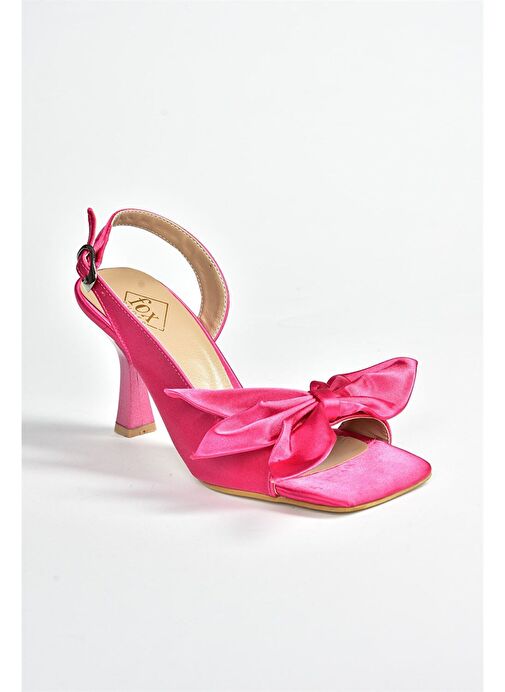 Fuşya Saten Kurdele Detaylı Kadın Topuklu Ayakkabı K749384904 - Görsel 8