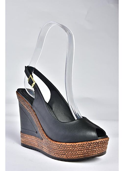 Siyah Kadın Dolgu Topuklu Ayakkabı 9674070803 - Görsel 7