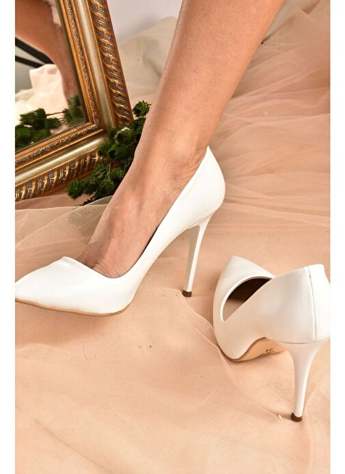Beyaz/Beyaz Kadın Topuklu Ayakkabı 8922151909 - Görsel 2