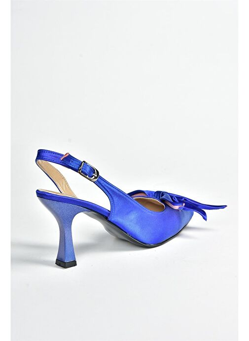 Saks Mavi Saten Kumaş Kadın Topuklu Ayakkabı K922164804 - Görsel 7