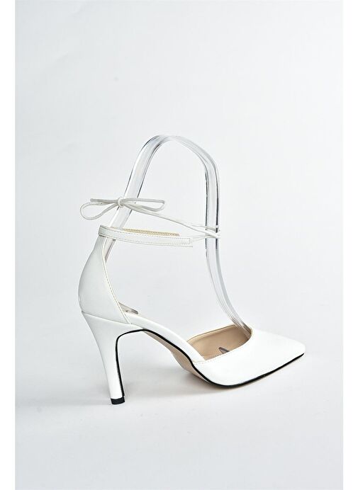 Beyaz Sivri Burun Kadın Topuklu Ayakkabı K404810209 - Görsel 5