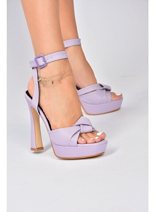 Lila Kalın Plaform Topuklu Kadın Ayakkabı K404080209 - Görsel 4