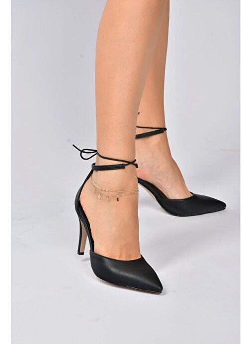 Siyah Sivri Burun Kadın Topuklu Ayakkabı K404810209 - Görsel 2