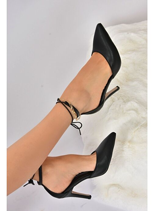 Siyah Sivri Burun Kadın Topuklu Ayakkabı K404810209 - Görsel 4
