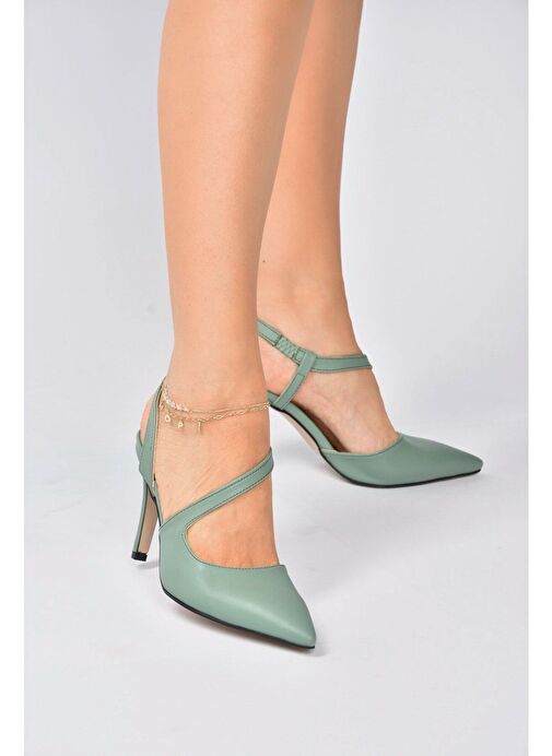 Yeşil Sivri Burun Kadın Topuklu Ayakkabı K404910809 - Görsel 2