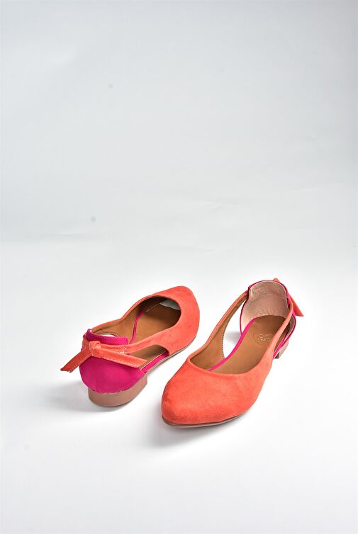 Fuşya/Turuncu Süet Kadın Babet H726324002 - Görsel 4