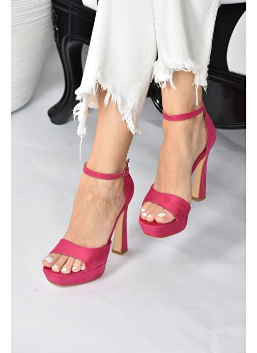 Fuşya Süet Kadın Topuklu Ayakkabı K404580102 - Görsel 5