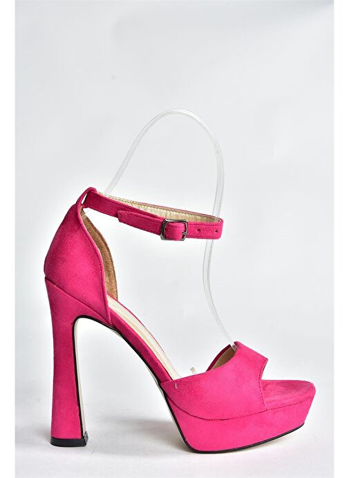 Fuşya Süet Kadın Topuklu Ayakkabı K404580102 - Görsel 6