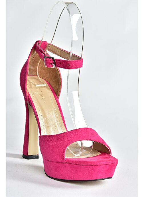 Fuşya Süet Kadın Topuklu Ayakkabı K404580102 - Görsel 7
