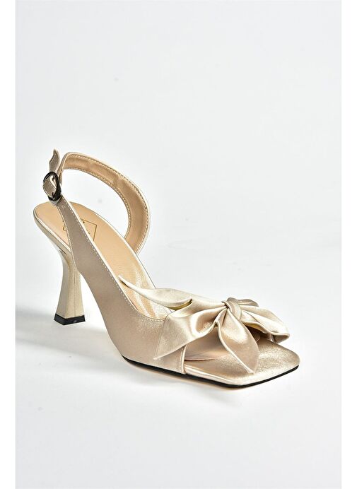 Vizon Kumaş Kadın Topuklu Ayakkabı K749384904 - Görsel 9