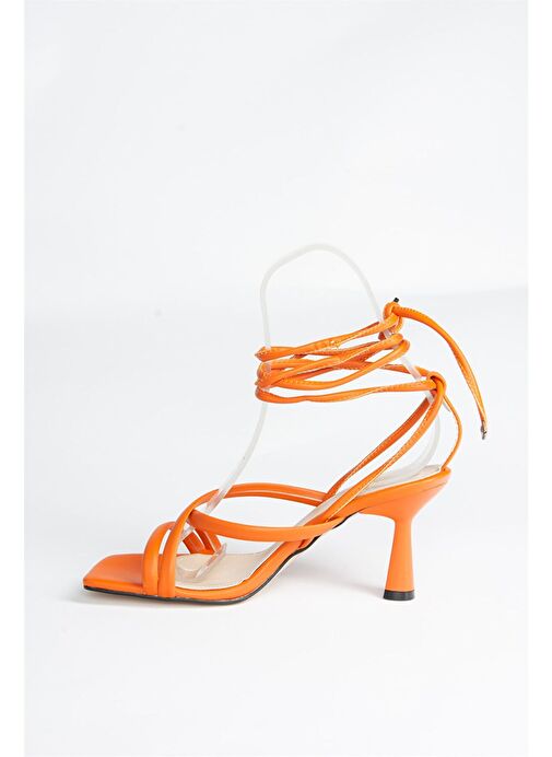 Turuncu Bilek Bağlamalı Kadın Topuklu Ayakkabı K404070209 - Görsel 6