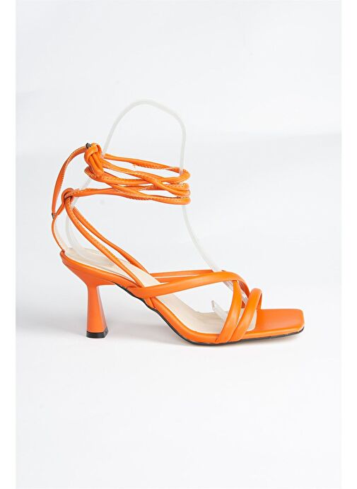 Turuncu Bilek Bağlamalı Kadın Topuklu Ayakkabı K404070209 - Görsel 7