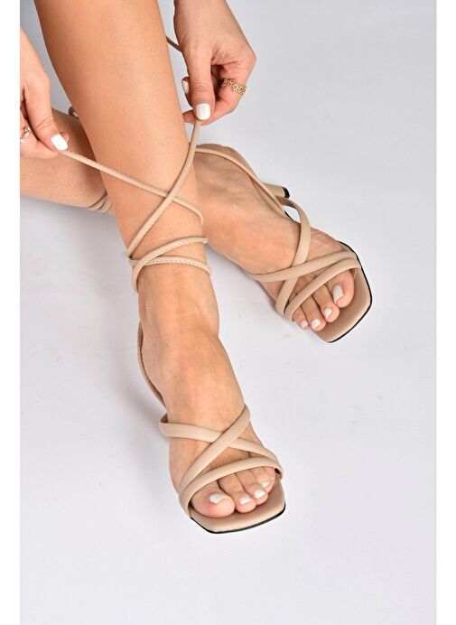 Ten Bilek Bağlamalı Kadın Topuklu Ayakkabı K404070209 - Görsel 4